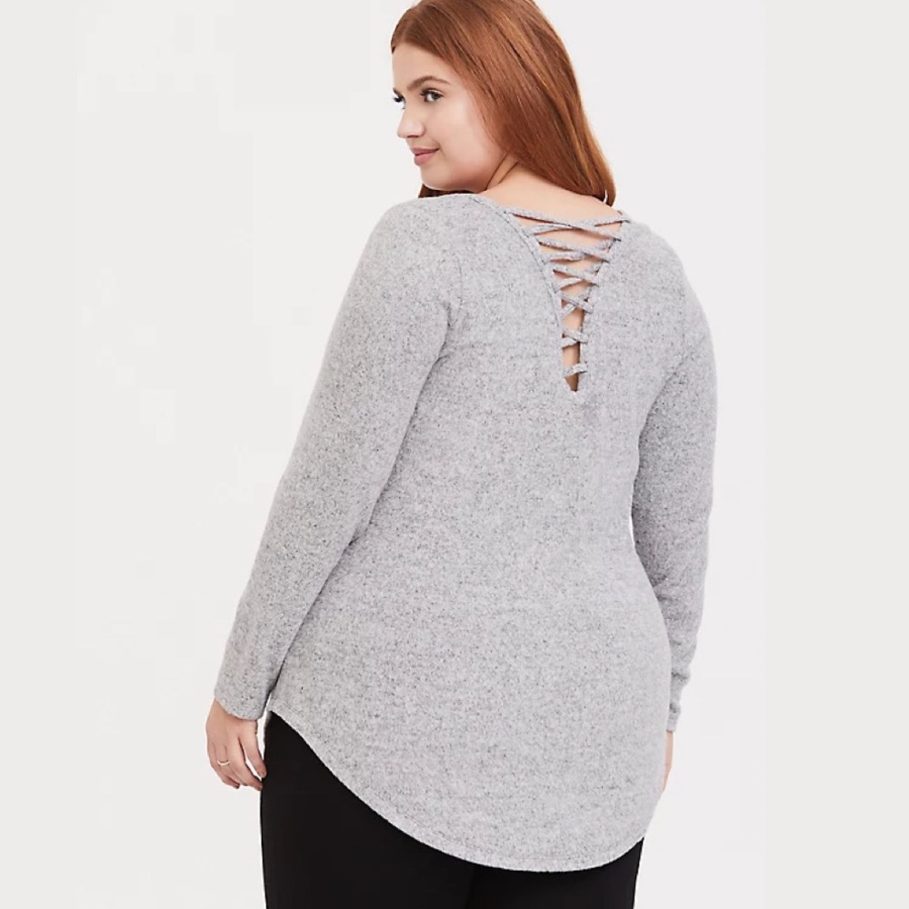 TORRID gray long sleeve Blouse